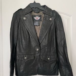 Harley Davidson leather jacket.